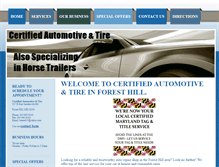 Tablet Screenshot of certified-automotive.com